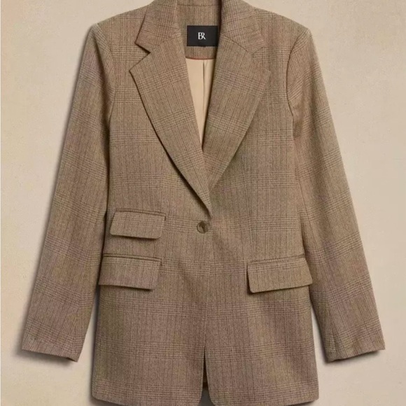 NWT Banana Republic Lido Sculpted Italian Wool Blazer and Pants Plaid sz 16 - Picture 7 of 16
